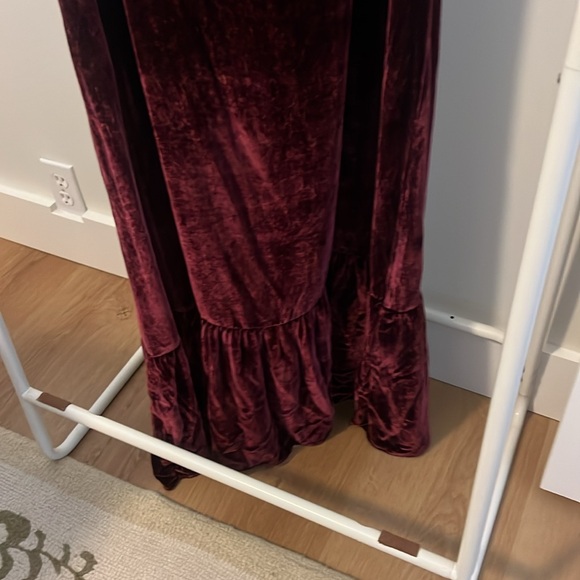 REFORMATION Plum Purple Antoinette Romantic Midi Velvet Ruffle Tie Dress 12 - Picture 3 of 5